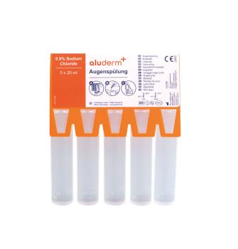 aluderm® Augenspülung 0,9% Sodium,  refill 5 x 20 ml