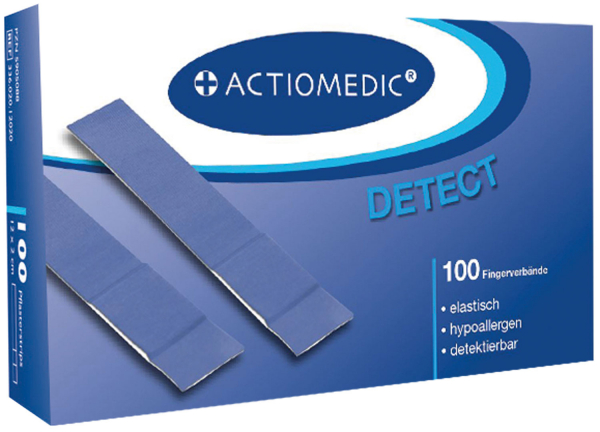 Actiomedic® DETECT + ELASTIC Fingerverband, 12 x 2 cm, Pack à 100 Stück